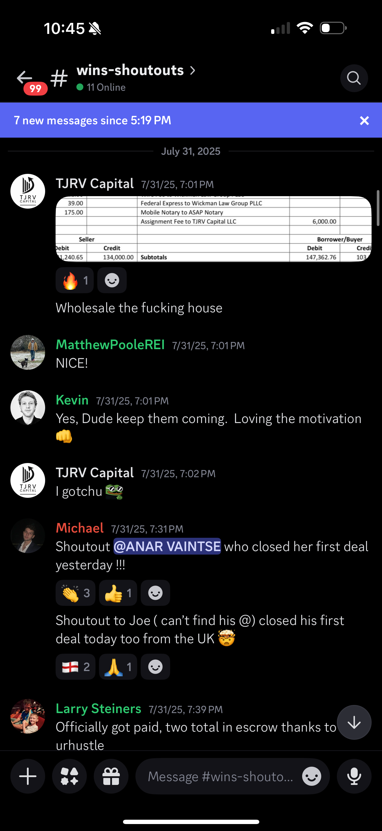 Community wins and $6,000 assignment fee